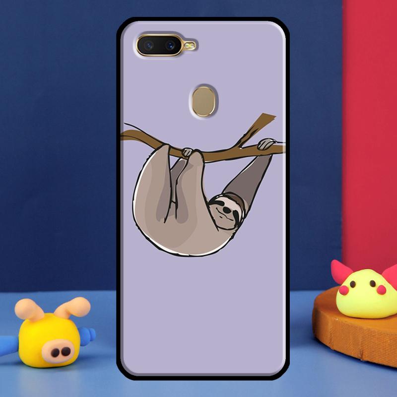 Baby Sloth Case For Oppo A16 A76 A96 A58 A78 A98 A5 A9 A91 A15 A17 A77 A52 A72 A74 A94 A54S A57S Cover