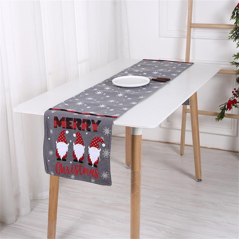 Linen Christmas Table Runner Snowman Xmas Tree Home Dining Table Cover Tablecloth 2024 Navidad Noel Christmas Decorations 2025