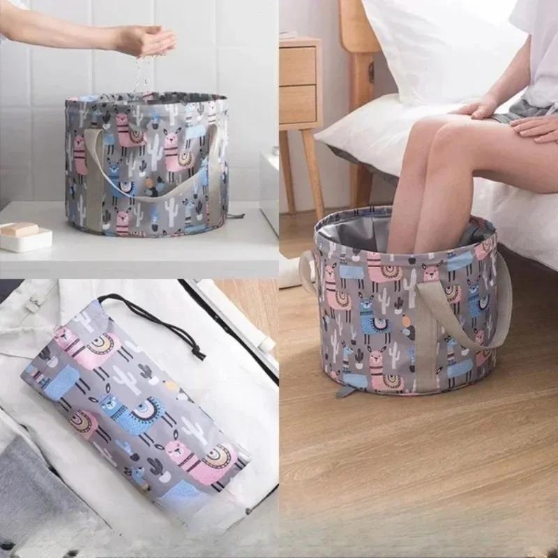 Portable Folding Foot Bath Bucket Travel Foot Bath Bag Laundry Bucket Washbasin Foot Wash Basin.
