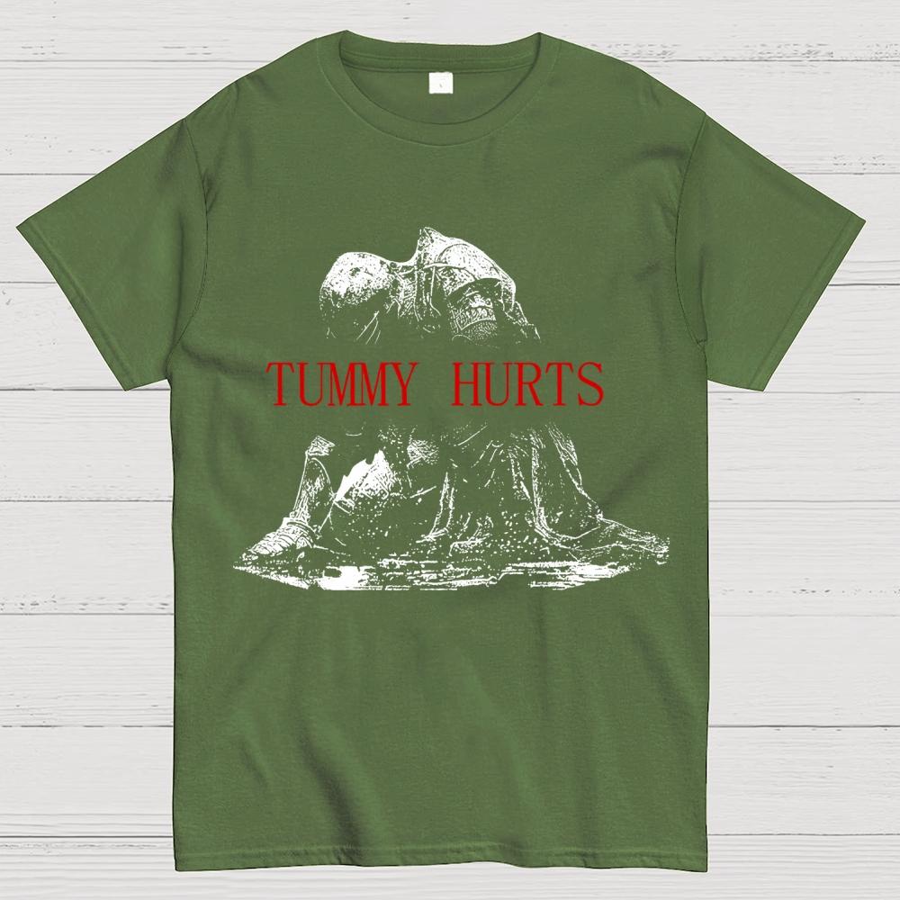 Retro Tummy Hurts Cotton Summer Casual Cool Loose T-Shirt
