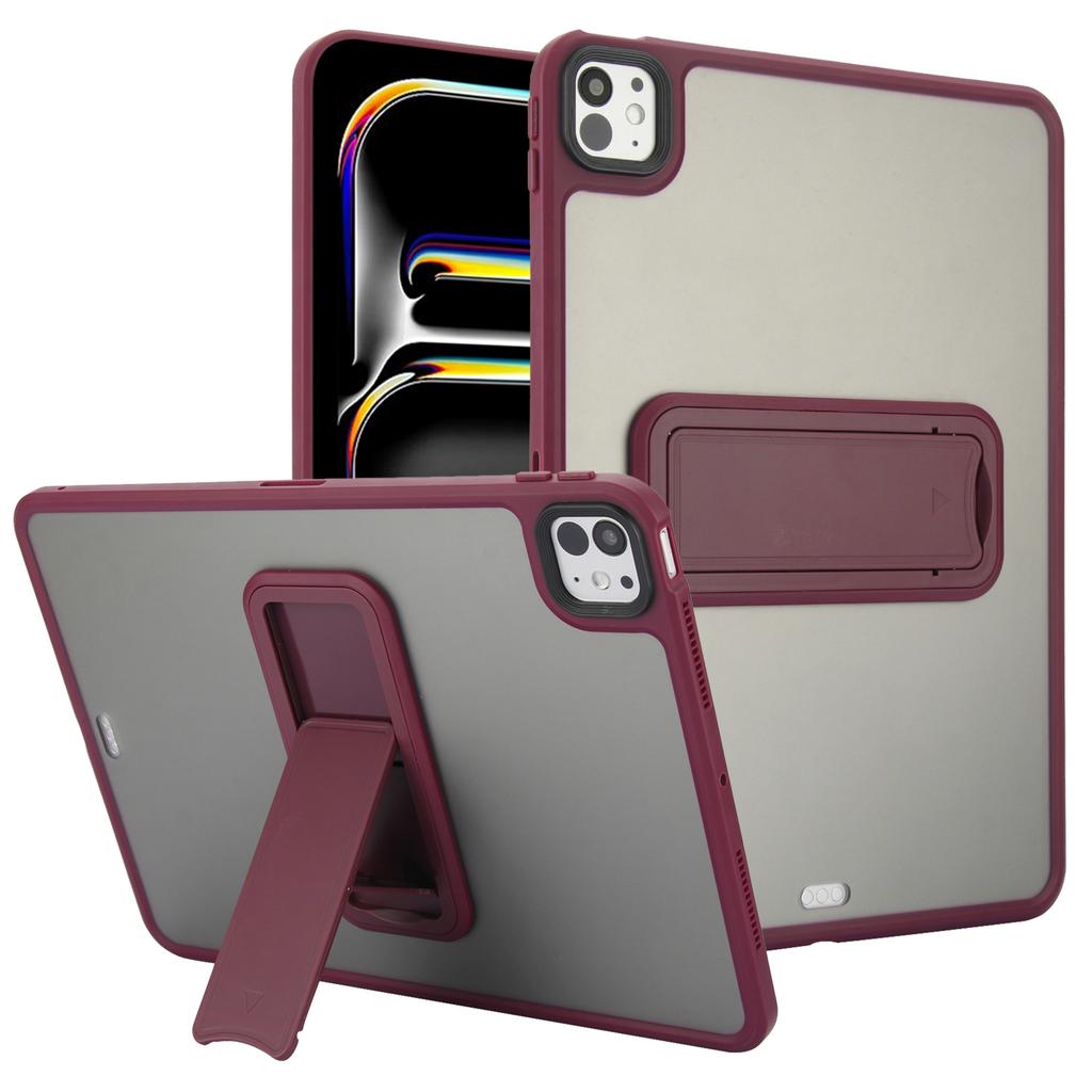 Para iPad Pro 11 (2024) Capa para Tablet com Suporte Capa TPU+PC com Toque de Pele