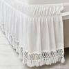 Solid Color Bed Skirts Fade Resistant Wrinkle Resistant Bed Ruffles Wrap Comfortable Breathable Bed Cover Protector