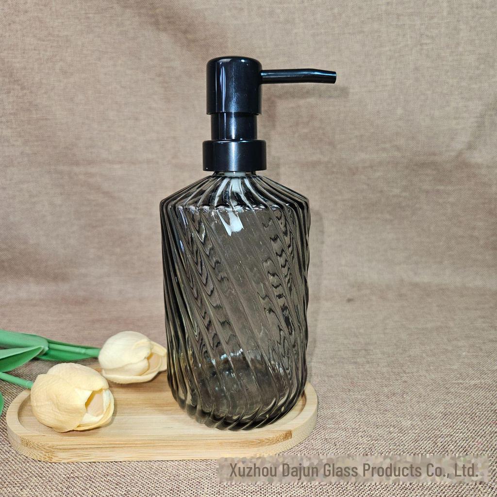 Duschgel- und Shampoo-Spenderflasche aus Twill-Glas, einteilig