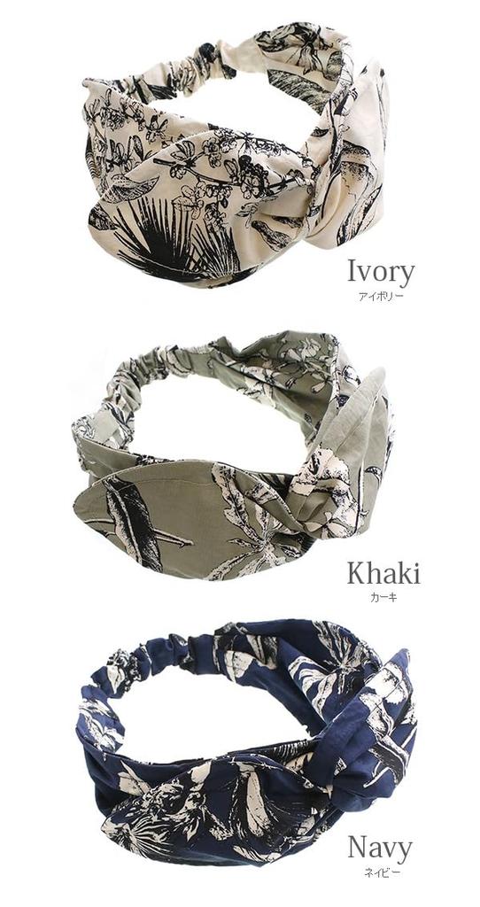 VINGTAINE Botanical Print Turban Casual Gift for Hairband, Style, Simple, Women, HB-130-IV