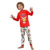 Christmas Print Family Matching Pajama Set Long Sleeve Long Pants Neck for Women Men and Kids