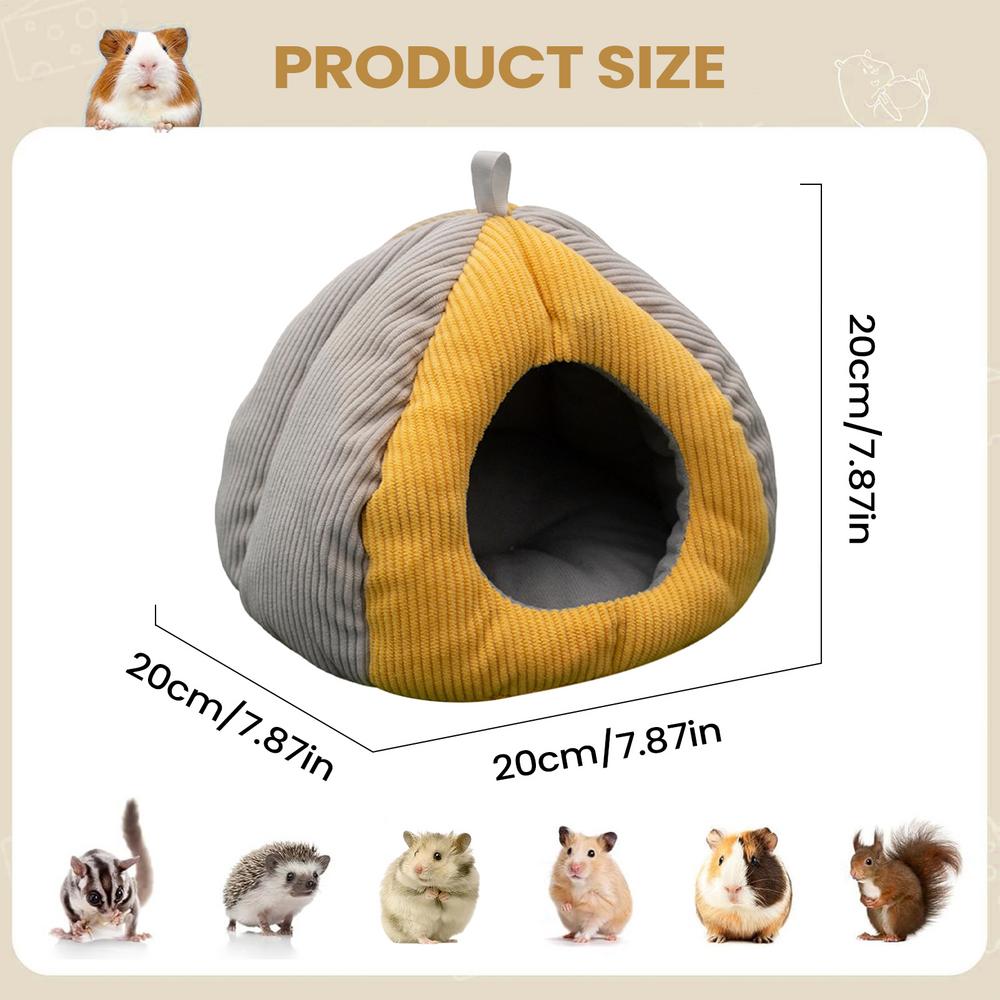 Chinchilla Bed Semi-enclosed Winter Plush Cave Hangable Thicken Plush Hamster Hedgehog Cave Bed For Chinchilla Small Animal