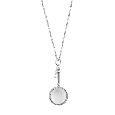 Collana Chiave con Lente d'Ingrandimento in Acciaio al Titanio Catena Regolabile Adatta per Leggere Stampa Piccola Gioiello Elegante Regalo