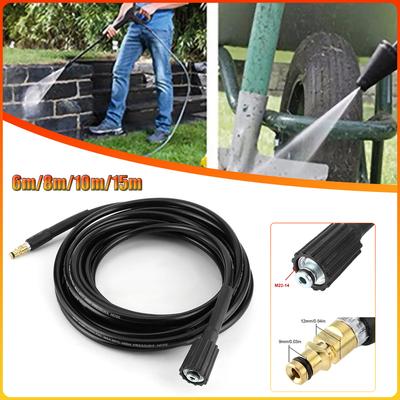 40M Pa/5800 PSI 6m/8m/10m/15m Slang för automatisk tvätt Högtrycksvattenrengöring Gummislang Passar för Karcher K2 K3 K4 K5
