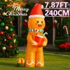 7.87FT LED Light Xmas Inflatable Gingerbread Man Toys Yard Lawn Party Decor Home Ornaments Supplies Christmas Holiday Gifts