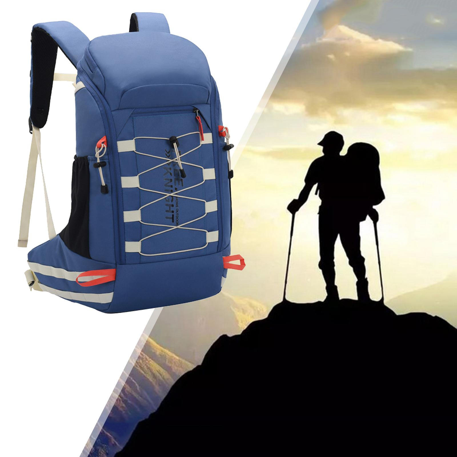 

40L Hiking Backpack with Rain Cover, Waterproof Lightweight Daypack for Outdoor Camping Travel синий