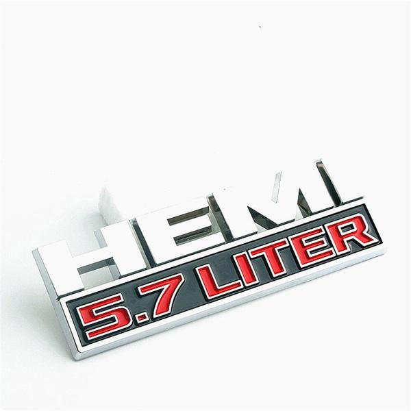 1PCS HEMI 5.7 Liter Car Sticker For Rear Trunk ABS 3D Badge Emblem Modification Decal Displacement Label
