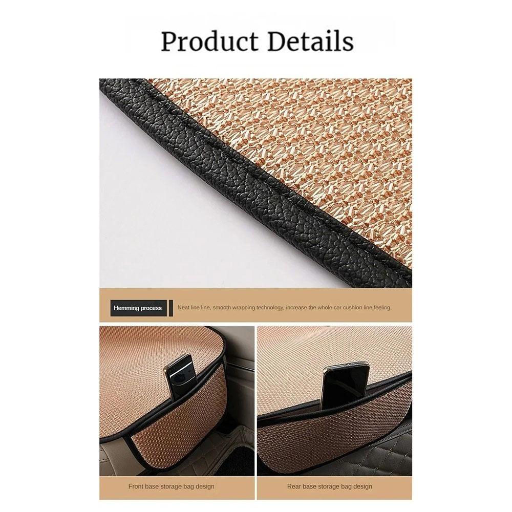 Durable Universal Breathable Car Seat Cushion Non-slip Solid Color Front Seat Cushion Ice Silk Wear-resistant Auto Protector Mat