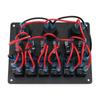 5/6/8/10 Gang Switch Panel 12v 24v 15A Fuse Circuit Breaker for Car Marine RV Yacht With 4.2A Dual USB Charger Socket Voltmeter