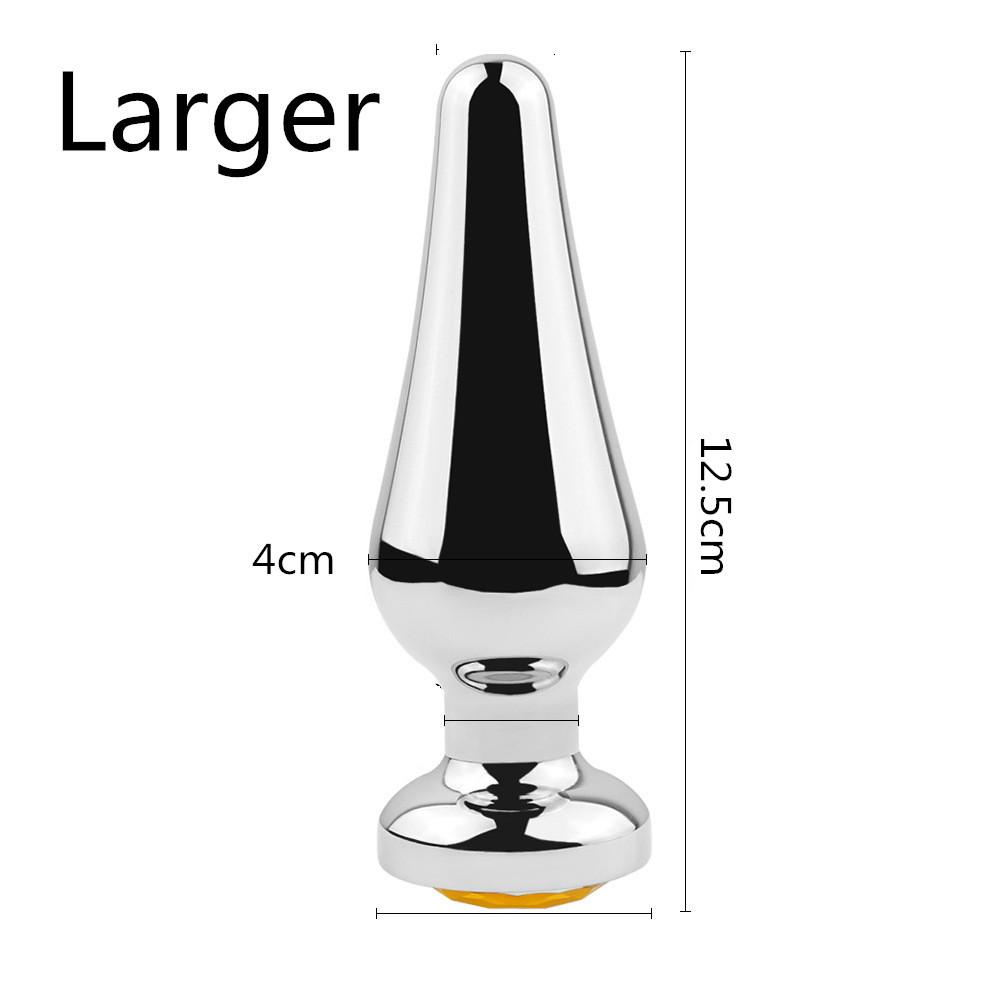 Smooth Stainless Steel Anal Plug Jeweled Butt Plug for Beginner G-spot Massager Sex Toys Dildo for Female Male Anal Beads S/M/L