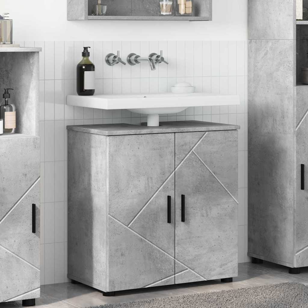 Bathroom Cabinet with Storage Concrete Grey 61 x 35 x 64 cm