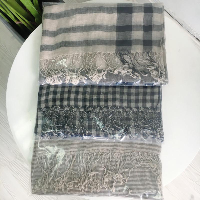 Spring/Summer Dewy Linen Scarf - Retro Japanese & Korean Style, Natural Color, Sunscreen Scarf.