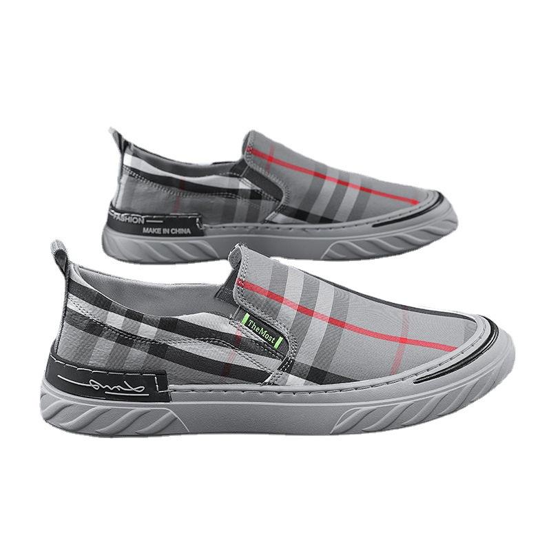 Shoes Men's Summer Ice Silk Cloth Breathable Student Canvas Shoes A Pedal All-match Work Casual Shoes