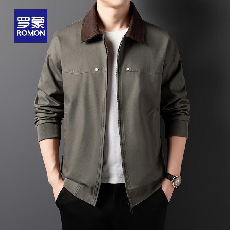 ROMON Men's Pure Cotton Corduroy Lapel Jacket 5J582305