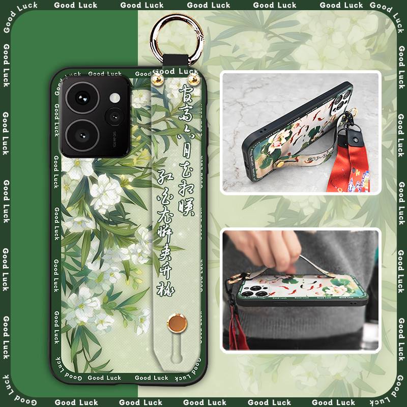 Anti-dust Silicone Phone Case For Nokia HMD Skyline Wrist Strap Durable Ring Kickstand Protective Fashion Back Cover