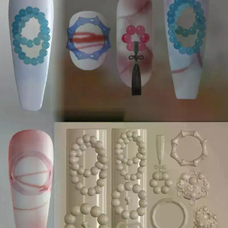 3d Dance Silicone Nail Chinese Style Lion Mold Retro Egypt Nails Templates DIY Nail Art Decoration Manicure Design Tools