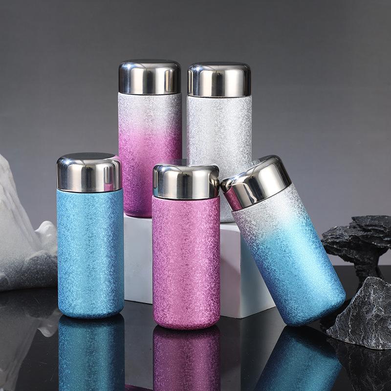 New High-end Pocket Titanium Cup Outdoor Portable Mini Thermos Cup High Value Gradual Change Color Gift Water Cup
