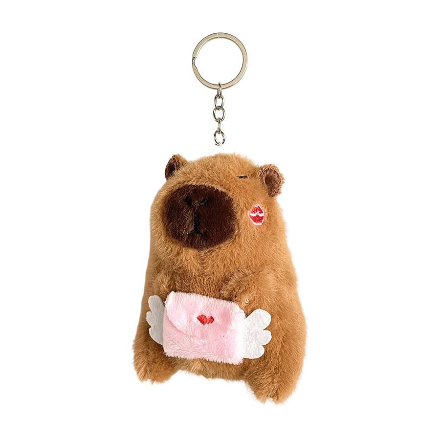 Capybara Cupid Plush Stuffed Toy Animal Doll Couple Keychain Birthday Gifts