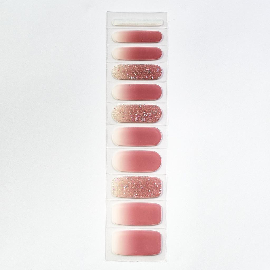 Hot stamping new gel baking lamp manicure stickers 10 finger full paste semi-cured manicure stickers