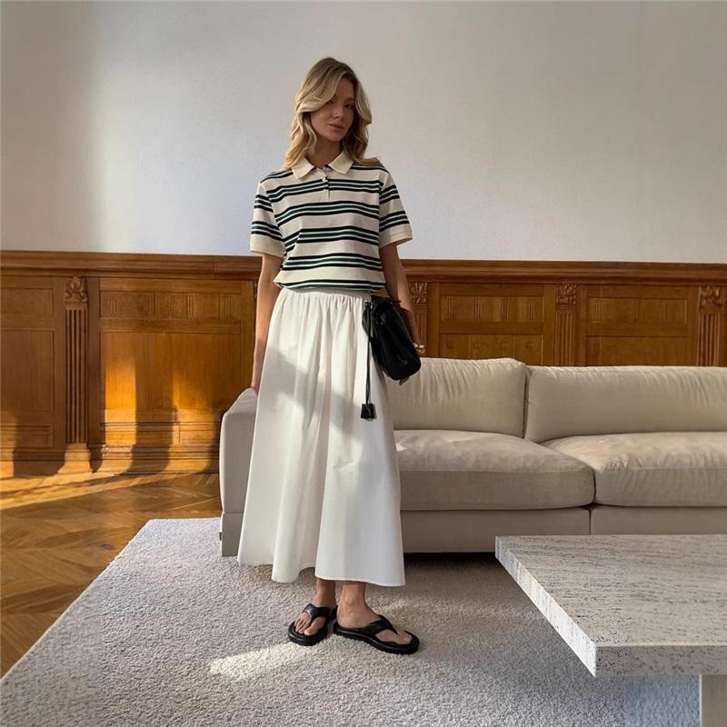 Summer American Vintage Color Block Striped Loose Short Sleeve T-Shirt For Men Casual Stylish Comfortable Tee Top