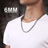 Srebrny płaski naszyjnik z ogniwami łańcuszka bizantyjskiego ze stali nierdzewnej dla mężczyzn i kobiet, dostępny w szerokościach 6 mm, 8 mm i 10 mm oraz długościach 18-28 cali