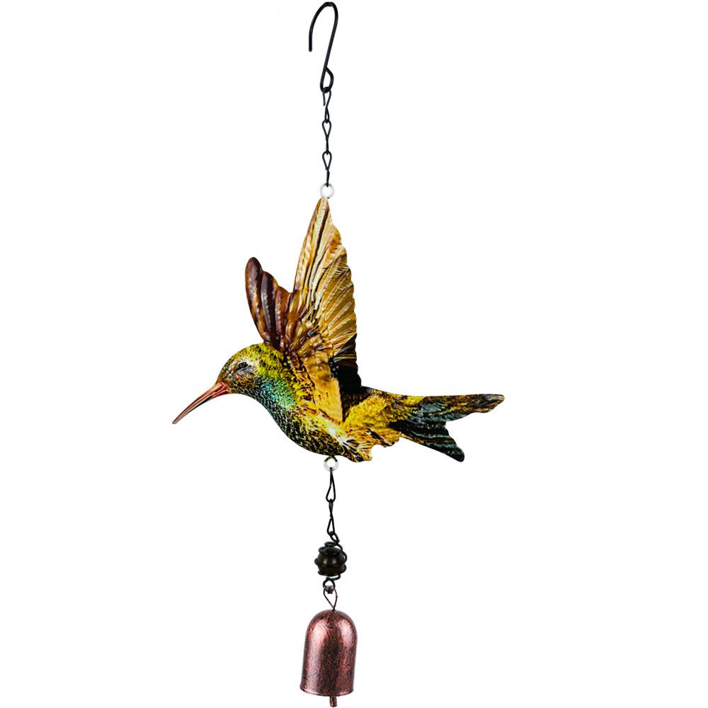 

Hummingbird Wind Chime Metal Iron Craft Pendant Printed Bird Hanging Ornament for Outdoor Yard Garden Home Decoration