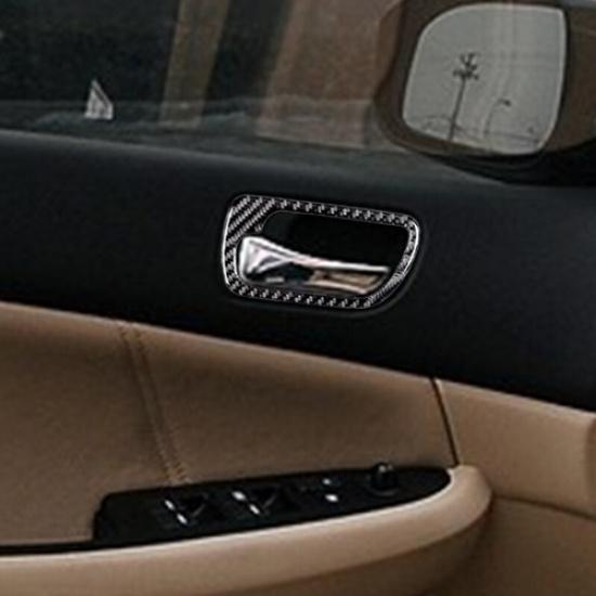 4Pcs Carbon Fiber Door Handle Cover Trim For Honda Accord Sedan 2003-2007