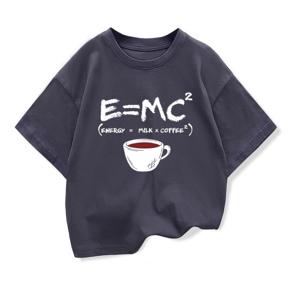 Summer Boys T-shirt  Casual Funny Energy=Milk+Coffee Print Men Cool Loose O-neck Tops For Baby Kids Short Sleeve Male Tees