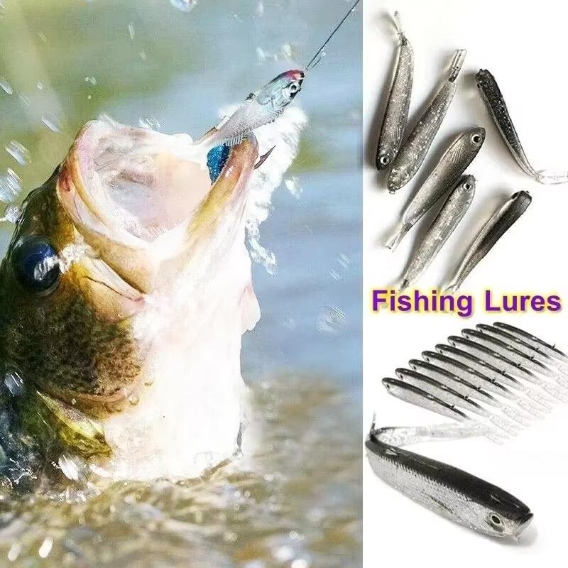 25 st Mjuka Fiskedrag Silikonbete 7,5 cm för Fiske Shad Swimbait Wobblers Konstgjord Utrustning Mjuka Flugfiskedrag Bete