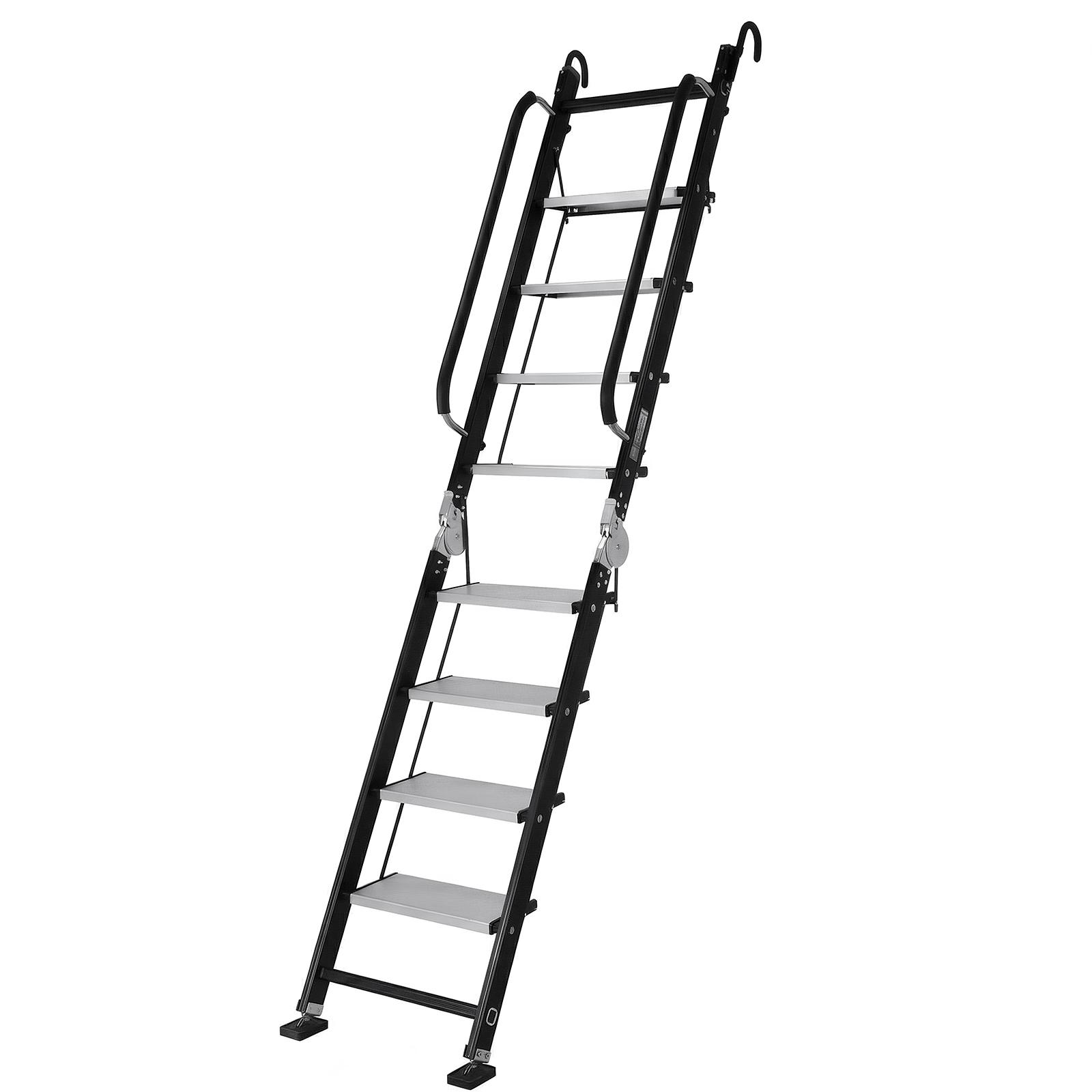 

8 Step Ladder with Anti-Slip Pedal Aluminum Ladder 330 Lbs Capacity with Convenient Handrail for Home Kitchen Office Garage