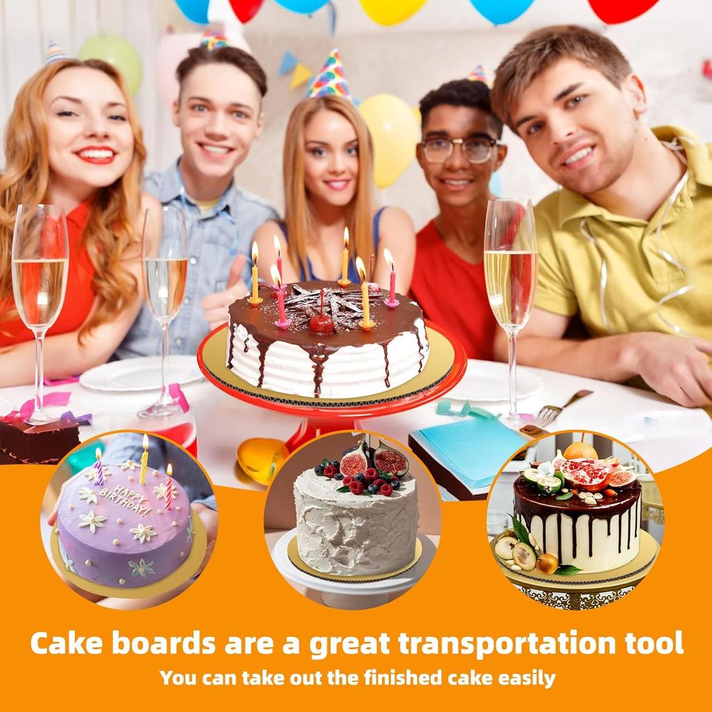 Romeda Cake Board, 7 Cake Boards Per Pack, Cake Board Can Be Used for Baking Cakes, Cake DIY, Desserts and Crafts Use, Food Grade Cake Boards 10 Inch