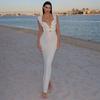 Dress Women's Clothing Sexy V-neck Knitting Pure Desire Dress 2024 New French Style Slim Backless Elegant Dress Women