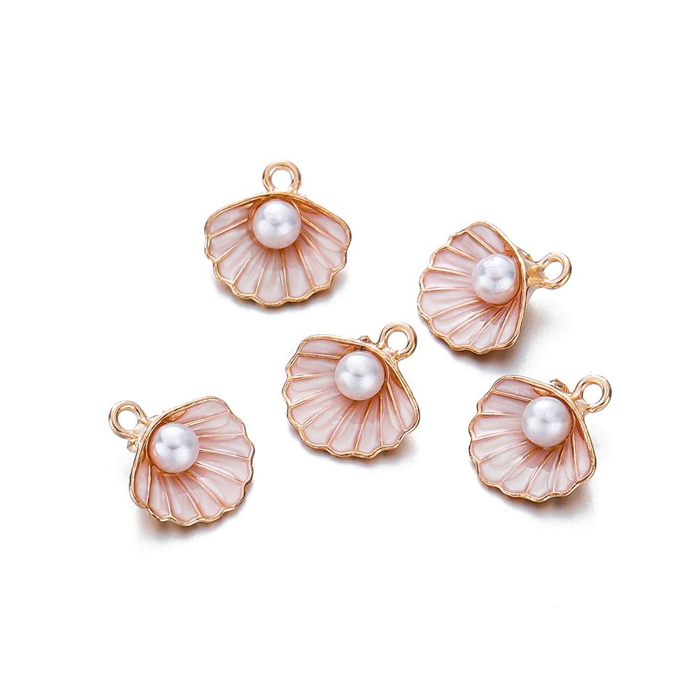 10Pcs Ocean Starfish Shell Charms With Imitation Pearl Pendants For Necklace Bracelet Pendants DIY Jewelry Making Accessories