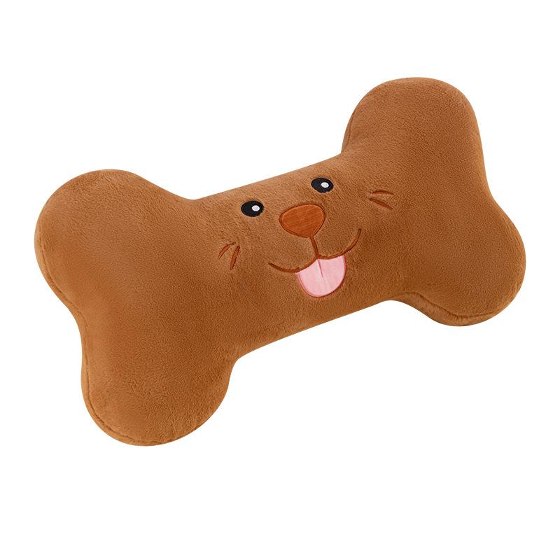 60Cm Cartoon Dog Bone Plush Pillow Soft Long Neck Pillow&Car Headrest Cute Stress Relieving Toy Decorative Toy Birthday Gift
