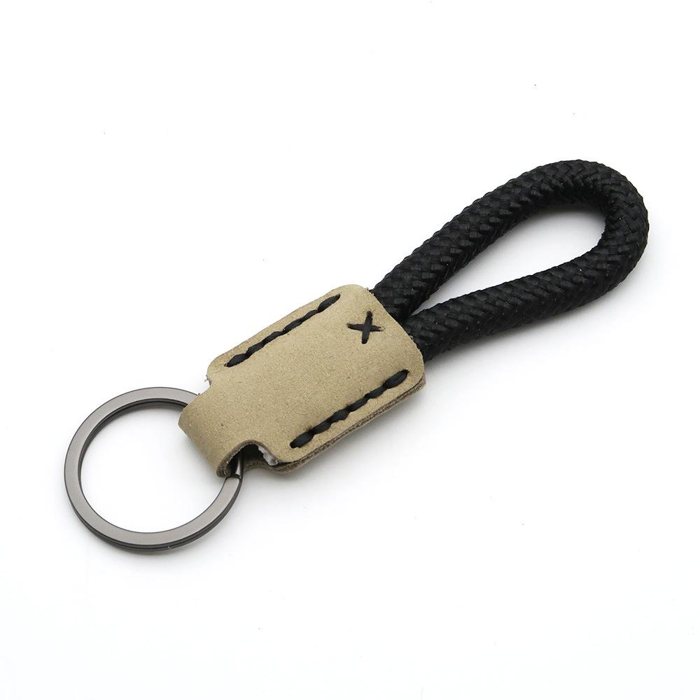 Handmade Genuine Leather Key Chain Pendant - Frosted Leather, Multifunctional Lanyard, Creative Design Key Ring
