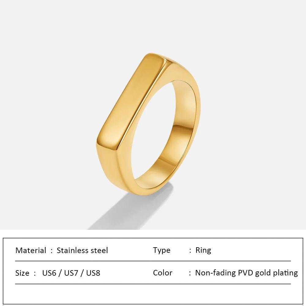 Waterproof Stainless Steel Ring for Women Non-fading Heart Ring Stylish Metal Rings Simple New Jewelry