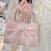 Fashion Women Clutch Purse Handbags Summer Pink Bowknot Female Underarm Bags Sweet Girl'S Small Square Shoulder Messenger Bag