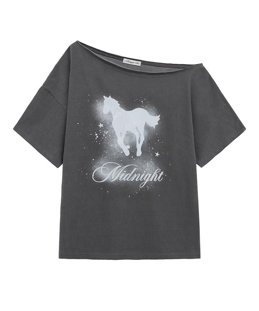MIDNIGHT MOVE Horse T (Dark Grey)