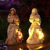 Virgin Mary Figurine Outdoor Light Garden Decoration Housewarming Gift Not Waterproof for Pathway Porch Yard Entryway Flower Bed