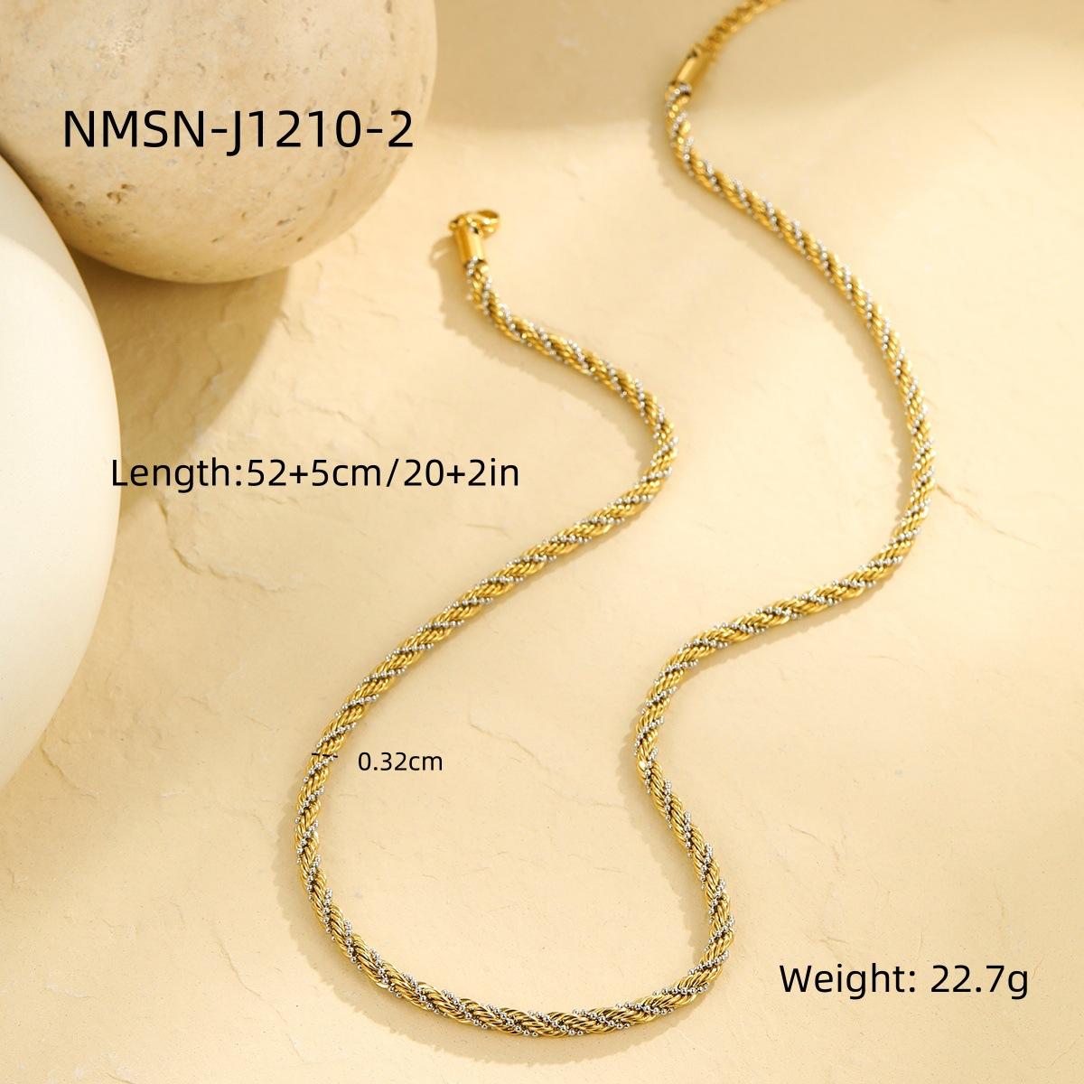 GEMCHIC Women s Vintage Twisted Rope Chain Necklace and Bracelet Set 18K Gold Plated Stainless Steel Fashion Jewelry