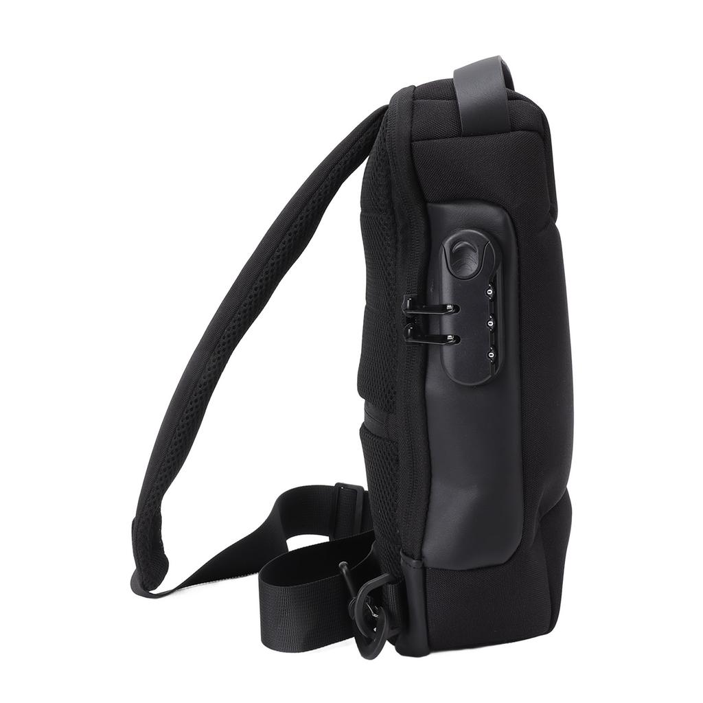 Shoulder Backpack Breathable Large Capacity Lockable Zipper Oxford Cloth Portable Sling Bag for