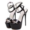 16cm Super High Heel Sandals Woman Sexy High Heel Stiletto Sandals Pole Dance Shoes Party Club Platform Large Size 34-46