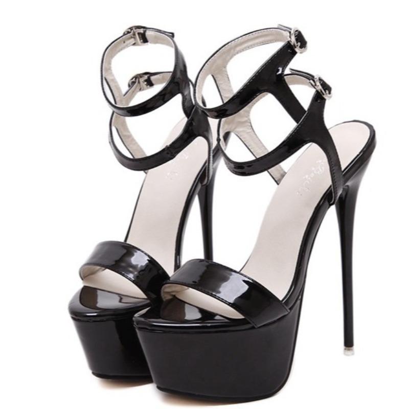16cm Super High Heel Sandals Woman Sexy High Heel Stiletto Sandals Pole Dance Shoes Party Club Platform Large Size 34-46