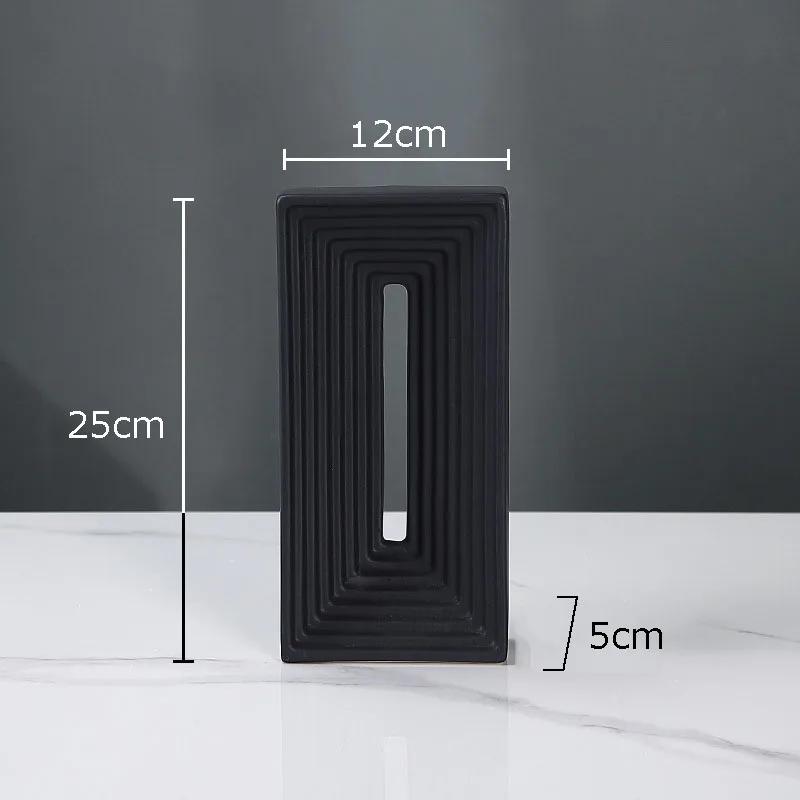 Square Ceramic Geometric Sculpture Abstract Artwork Ornaments Desk Decoration Minimalism Square Arch Statue Modern Home Decor