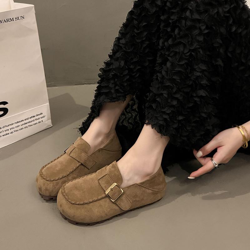 cm inner height increase women's shoes leather all-inclusive new autumn shoes women's one-pedal loafers