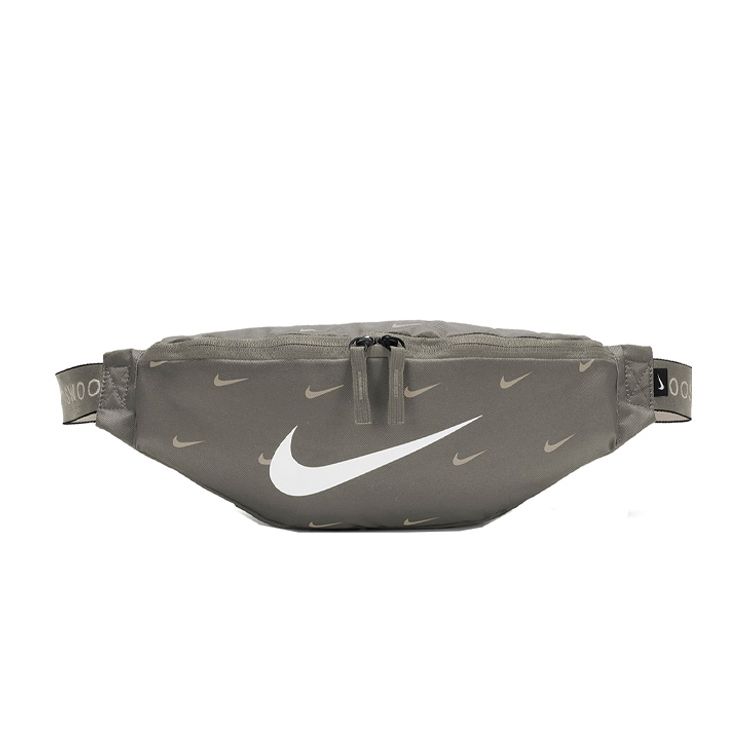 Nike Swoosh Series All Over Print Zipper Closure Fabric Shoulder Crossbody Chest Bag Waist Bag Unisex bags Khaki DC7343-320 Khaki